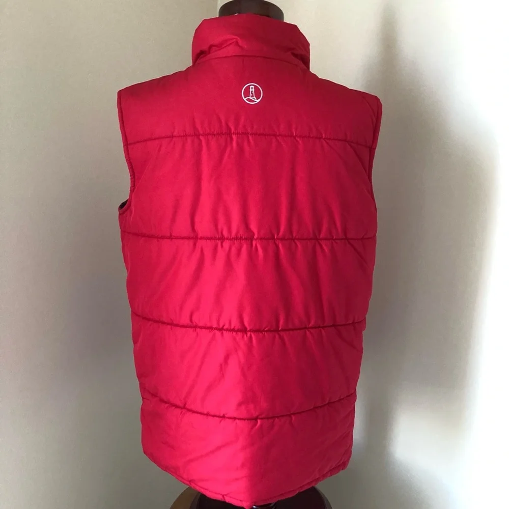 Lands End Red Puffer Vest Size S 8